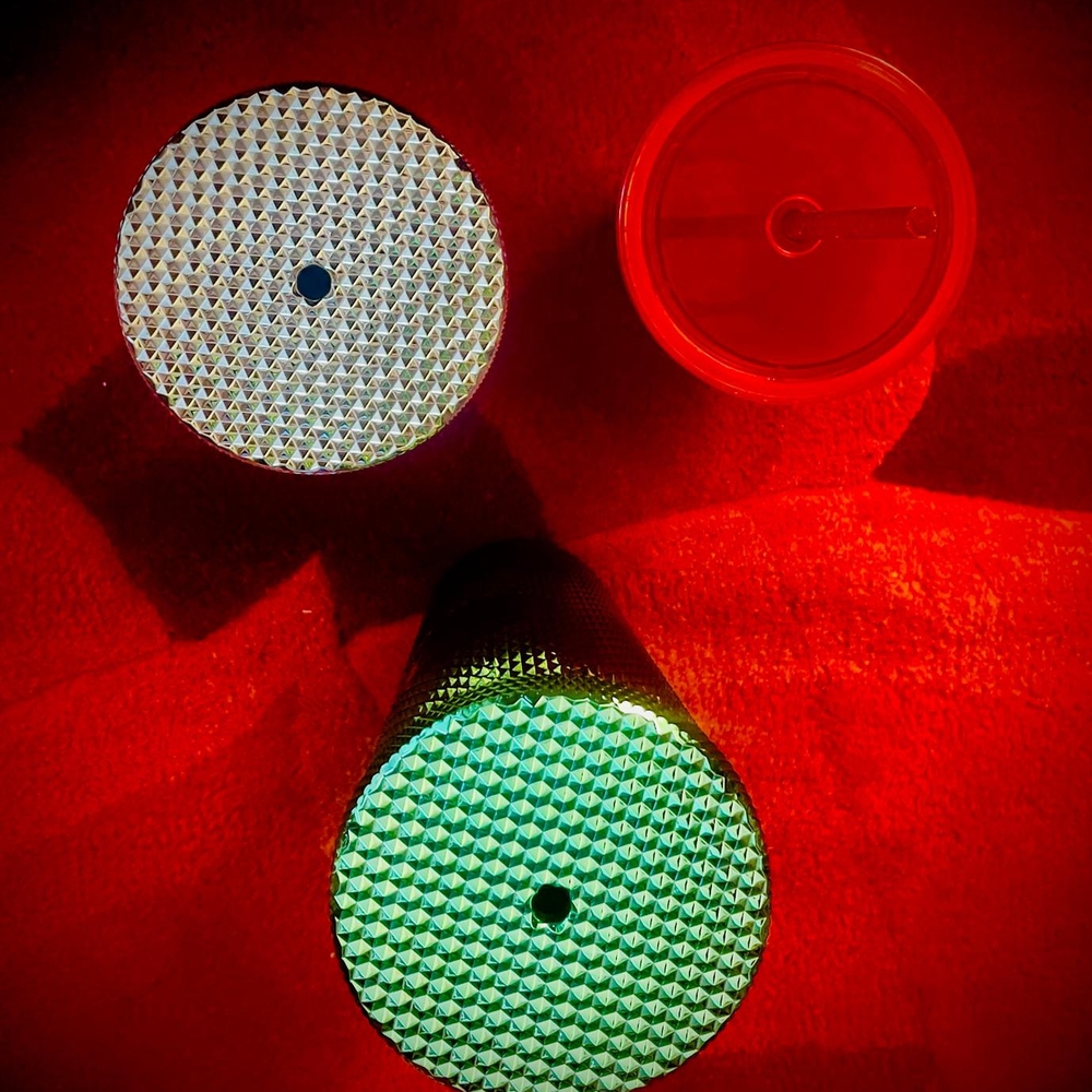 Starbucks Festive Tumbler Trio - Metallic, Green(24oz), Red(16oz) & Gold(16oz). - Picture 2 of 4